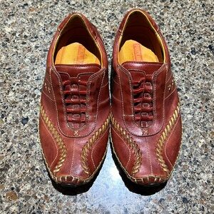 Pikolinos Red Leather Loafer Sneakers Brown‎ Stitching, Sz 37